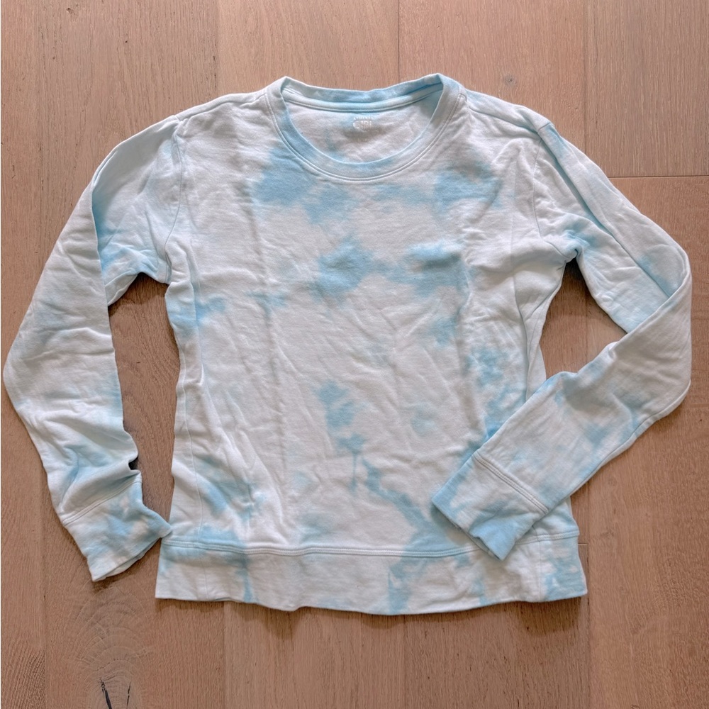 Athleta Girls Blue Tie-Dye Lightweight Sweatshirt